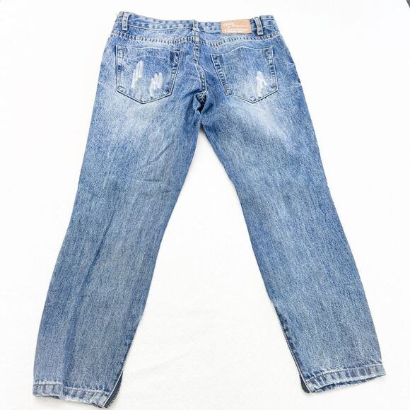 One by One Teaspon Thrashed Free Birds Low Waist Denim Jeans Size 25 - Picture 3 of 11